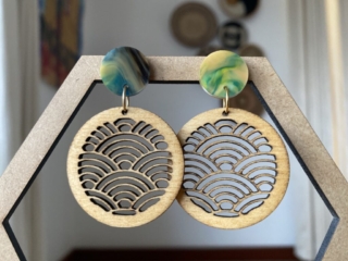 Seigaiha earrings - Atelier ChaNoir