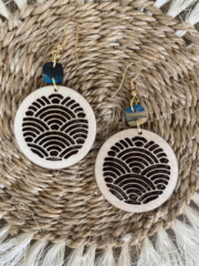 seigaiha earrings - Atelier ChaNoir