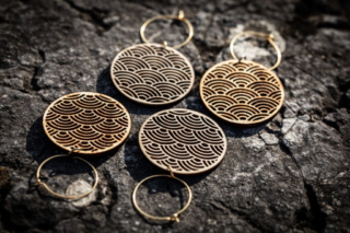 Seigaiha earrings - Atelier ChaNoir