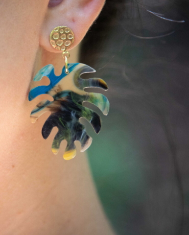 Monstera earrings - Atelier ChaNoir